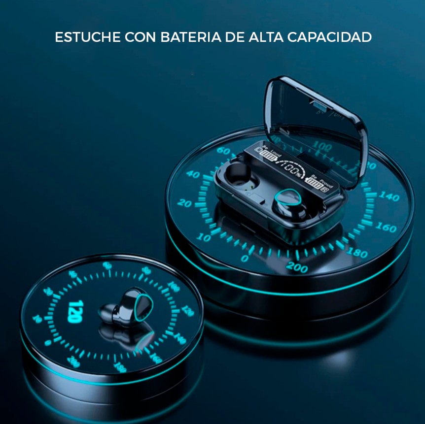 AUDÍFONOS BLUETOOTH 5.1, NOISE CANCELLING  CVC8.0, RESISTENTES AL AGUA